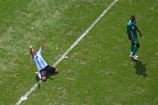 Javier Mascherano celebrates at the final whistle as Argentina beat Nigeria to win the gold medal at the 2008 Olympics in Beijing.