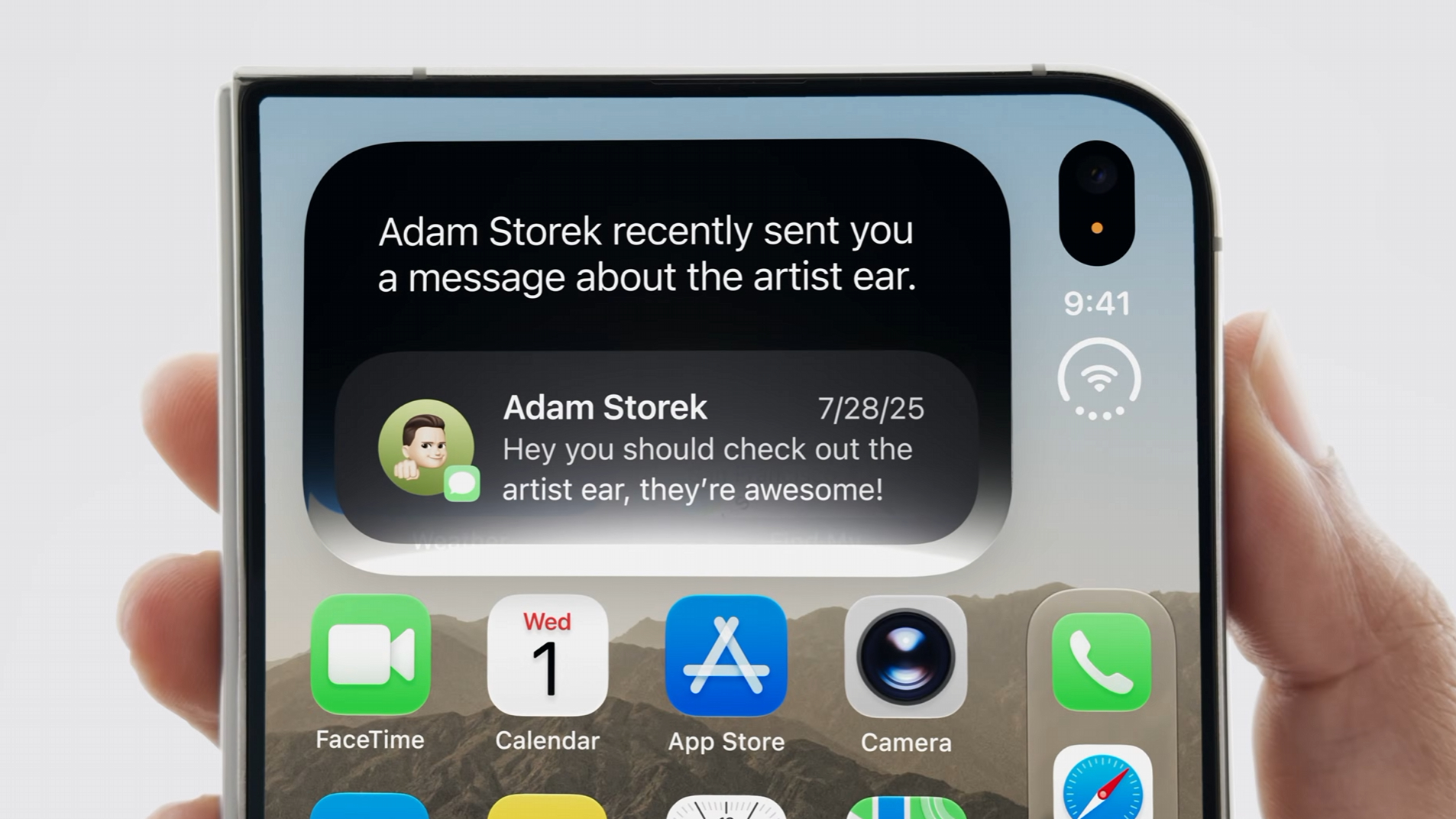 Screenshot from Apple's September 2026 event