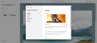 screeshot of the blog making process on squarespace