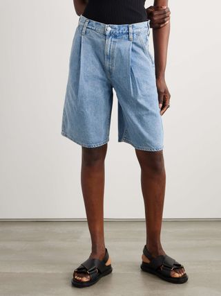 Ellis Pleated Denim Shorts