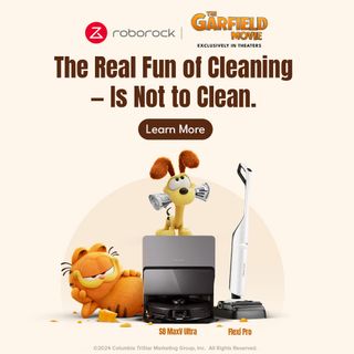 Garfield and Odie show off the benefits of cleaning up after your pets with Roborock vaccuum tech.