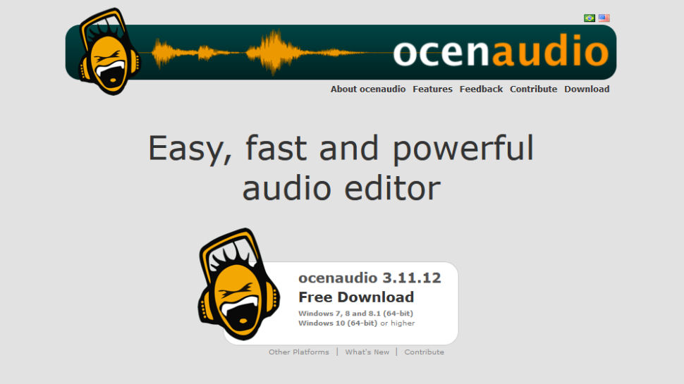 Website screenshot for Ocenaudio