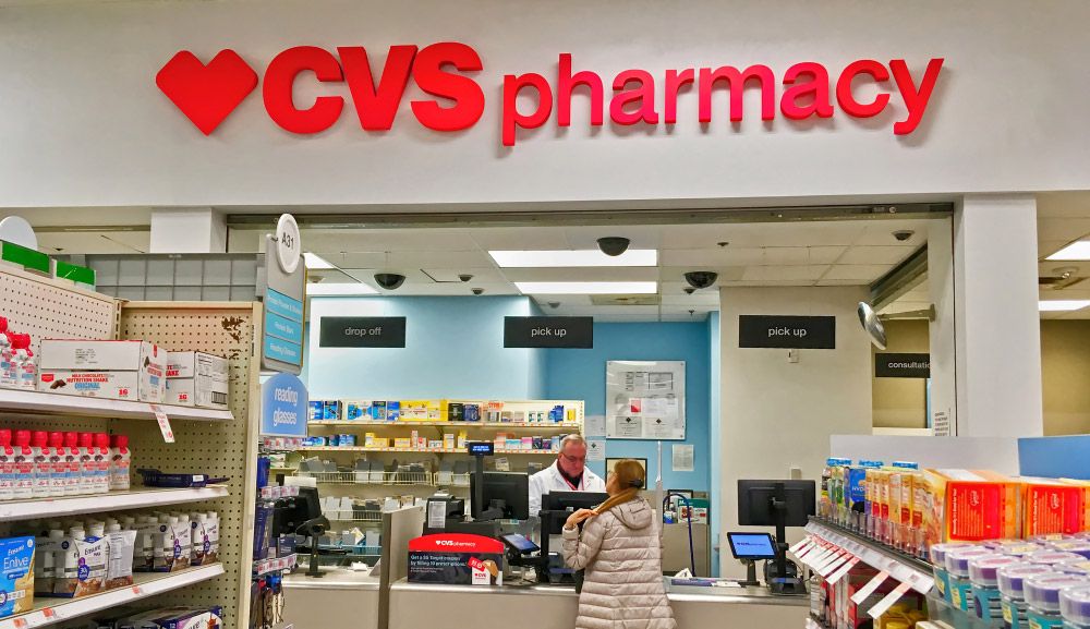 A CVS pharmacy counter in Saugus, Massachusetts, in 2019.