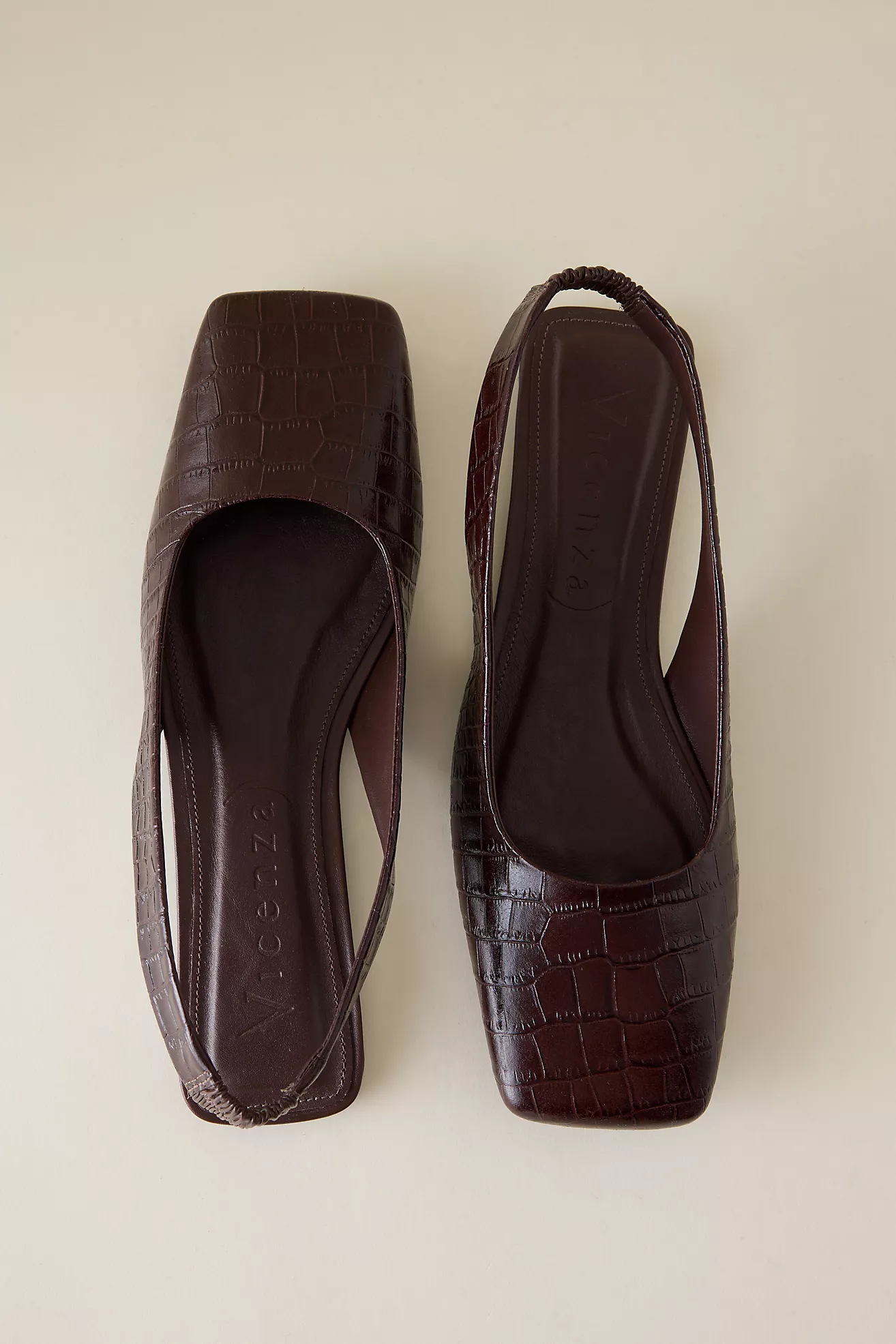 Vicenza Square-Toe Slingback Flats