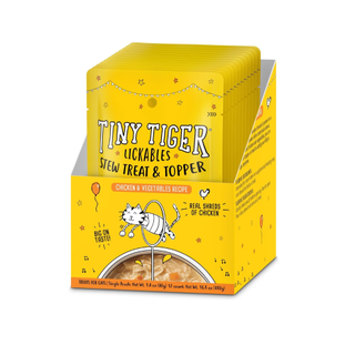 Tiny Tiger Lickables Stew Chicken & Veggies Recipe Cat Treat & Topper, one of the best cat treats