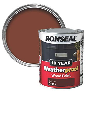 Ronseal 750ml Weatherproof 10 Year Exterior Wood Paint Gloss 750ml Dark Oak