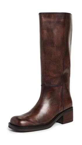 Free People Women&#039;s Dana Distressed Pull-On Boots Equestrian, Dried Tobacco Distrr, 7.5