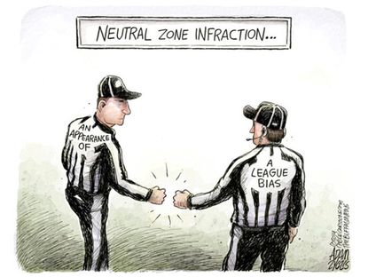 Editorial cartoon NFL league bias