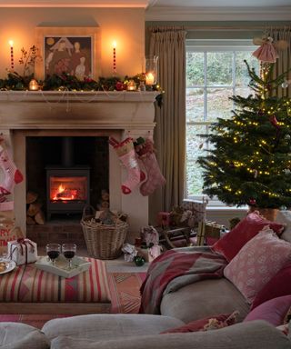 Traditional Christmas living room decor by Susie Watson Designs