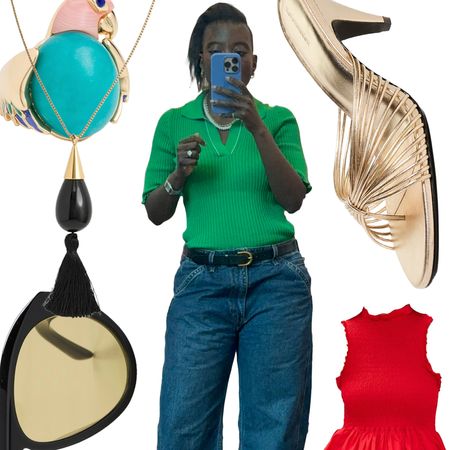 collage of Nikki Ogunnaike wearing summer styles