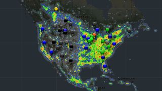 Map of the USA showing where to find dark sites so you can find the best location for astrophotography