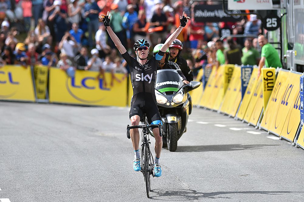 Chris Froome (Team Sky) takes the win