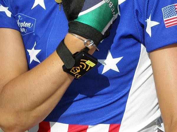 Top secret international spy radio? Portable mini fridge? Nope, just one of the giant timing chips we wore at Albstadt.