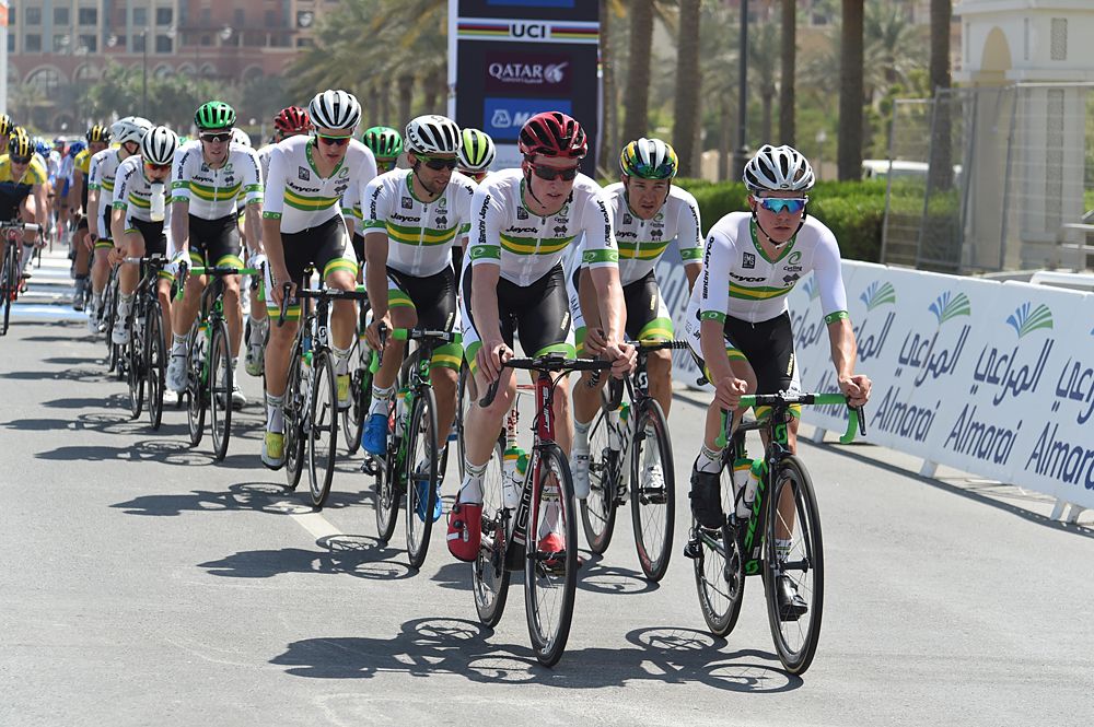 The Australian team takes its sighting lap in Doha