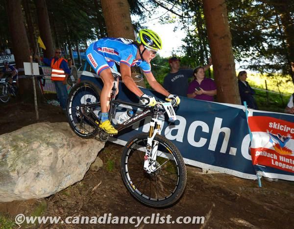 Katerina Nash (Czech) goes over the rock drop