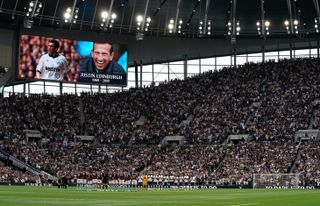 Spurs paid tribute to the late Justin Edinburgh at their home game with Aston Villa last season