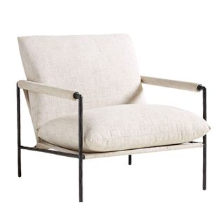 White cushioned modern accent chair