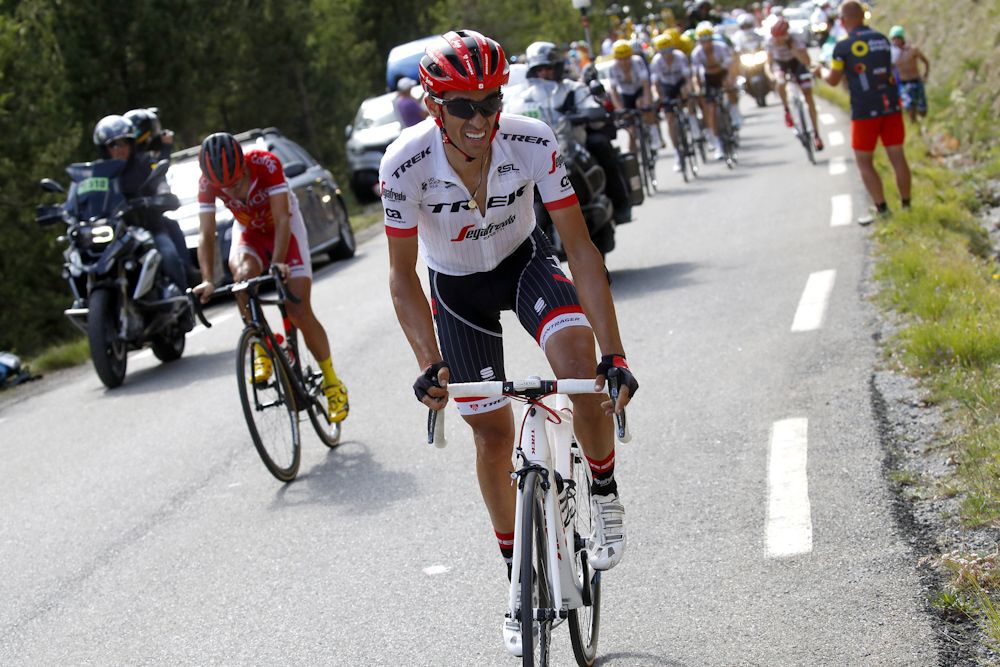 Alberto Conatdor climbs the Izoard during stage 18 at the Tour de France