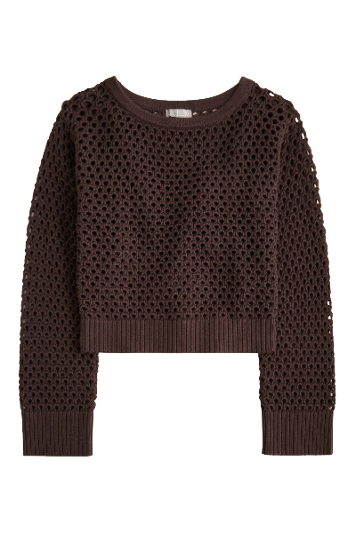 J.Crew, Embellished Pointelle Crewneck Sweater