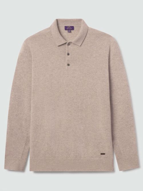 Long Sleeve 3D Cashmere Polo