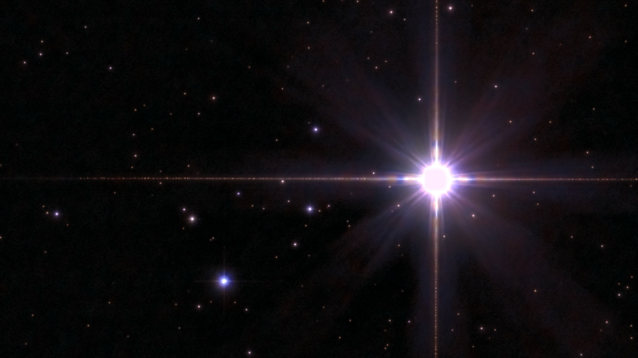 The star Arcturus shining in the starry night sky.