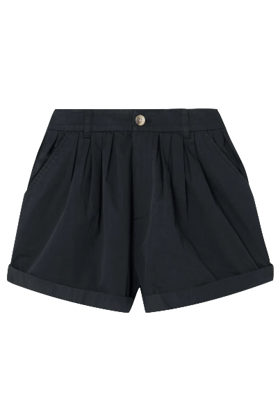 DÔEN, Paige Pleated Organic Cotton-Poplin Shorts
