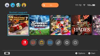 Nintendo Switch dark mode menu screenshot
