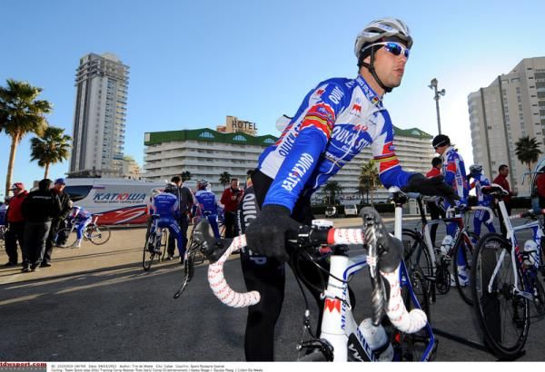The riders gather before their morning training ride