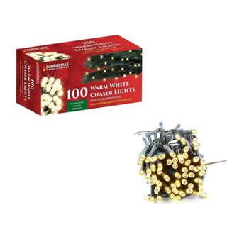 The Christmas Workshop 100 Warm White LED Chaser Christmas Lights