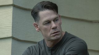 Christopher Smith talking to Leota on steps in Peacemaker Season 2