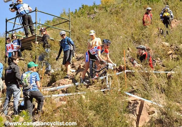 Irina Kalentieva (Russia) moved up quickly after her early mechanical problem.