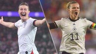 Ellen White of England and Alexandra Popp of Germany could both feature in the England vs Germany live stream