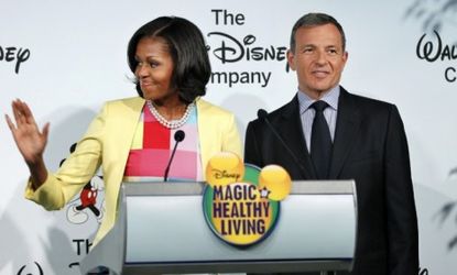 Disney Chairman Robert Iger and Michelle Obama make the announcement