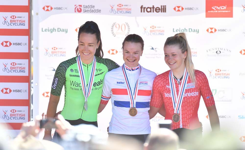 The women's elite podium at the British nationals