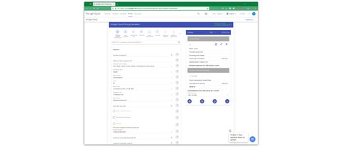 The Google Cloud Platform calculator
