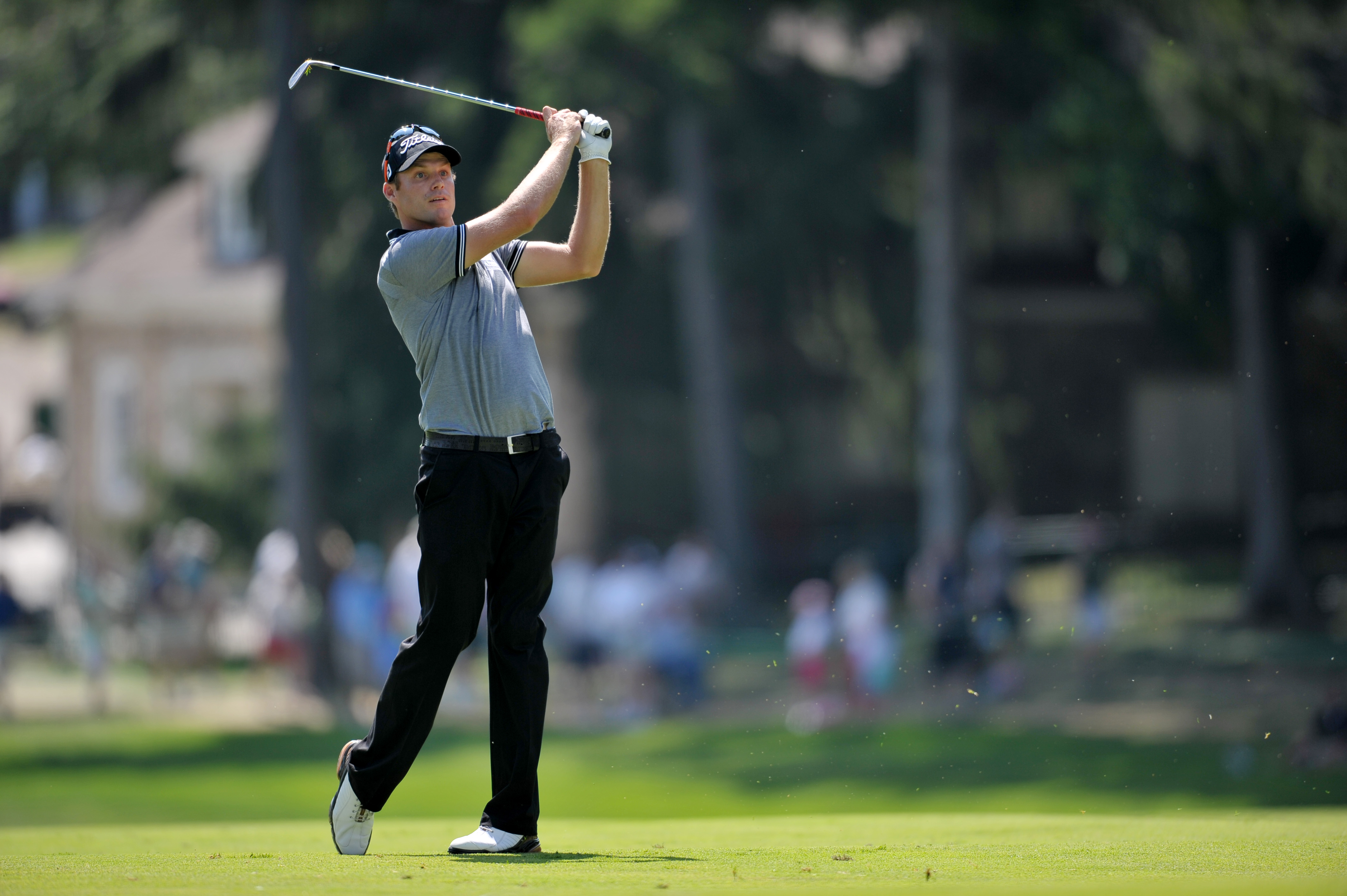 Nick Watney holds his finish on an iron shot
