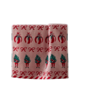 Red & Pink Christmas Tree and Bows 100% Cotton Towels