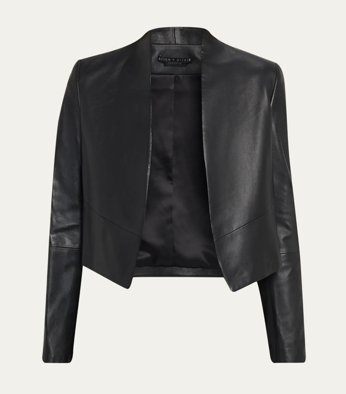 ALICE + OLIVIA, New Harvey Leather Open-Front Jacket