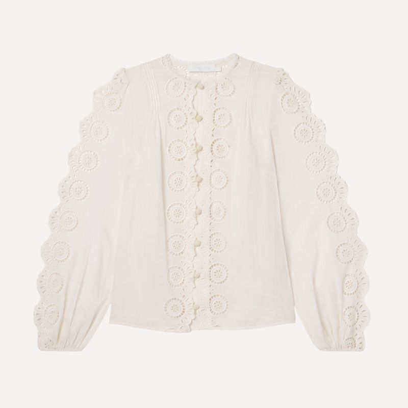 Image of white broderie shirt