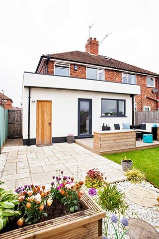 Rear extension to semi detached house