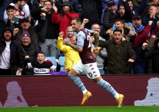 Aston Villa’s Danny Ings celebrates scoring their side’s first goal of the game during the Premier League match at Villa Park, Birmingham. Picture date: Saturday August 21, 2021