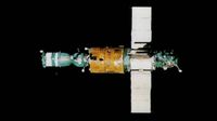 The Salyut 6 space station in orbit.