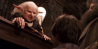 Warwick Davis as Gringotts Bank Teller in Harry Potter and the Sorcerer's Stone