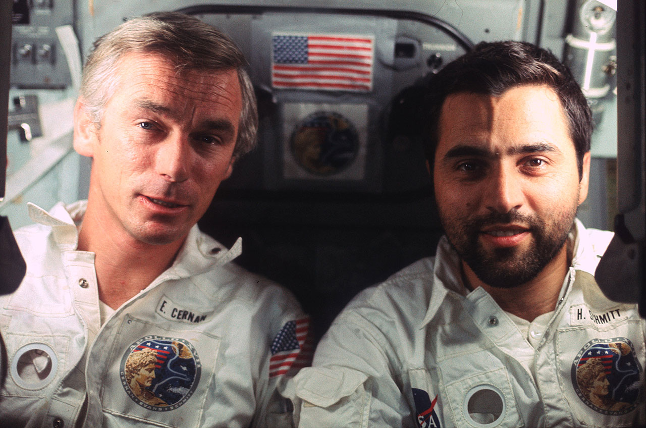 Gene Cernan (left) and Harrison Schmitt