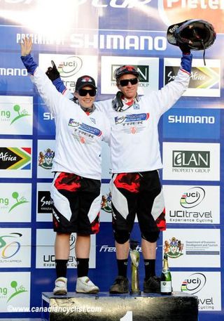 Tracy Moseley and Aaron Gwin, World Cup leaders