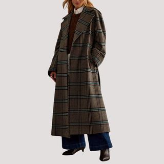 flat lay image of tweed coat