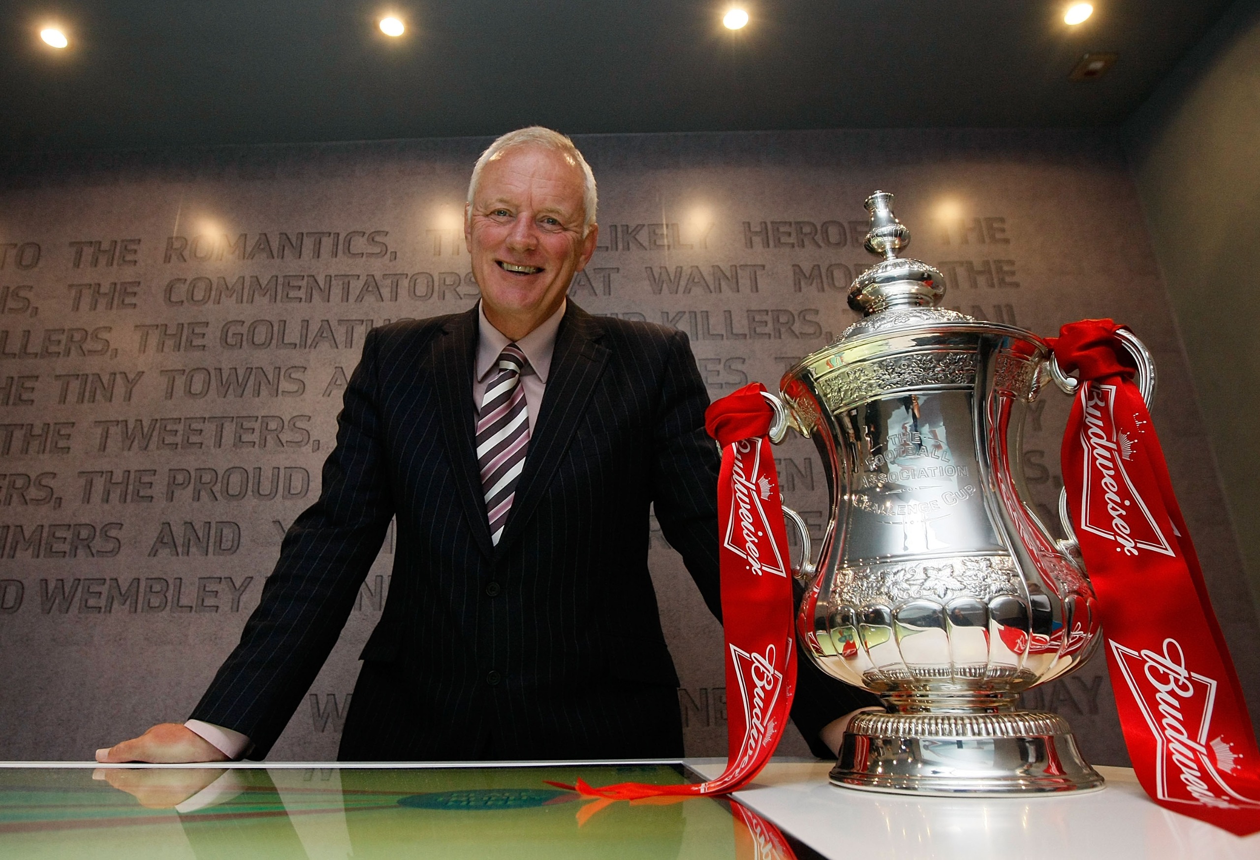 Barry Hearn poses with the FA Cup Trophy on November 4, 2011 in London, England.