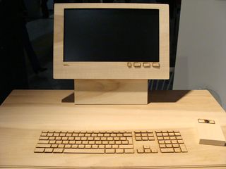 Wooden computer and desktop