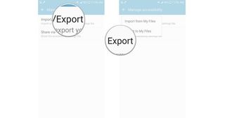 Tap Import/Export, tap Export to My Files