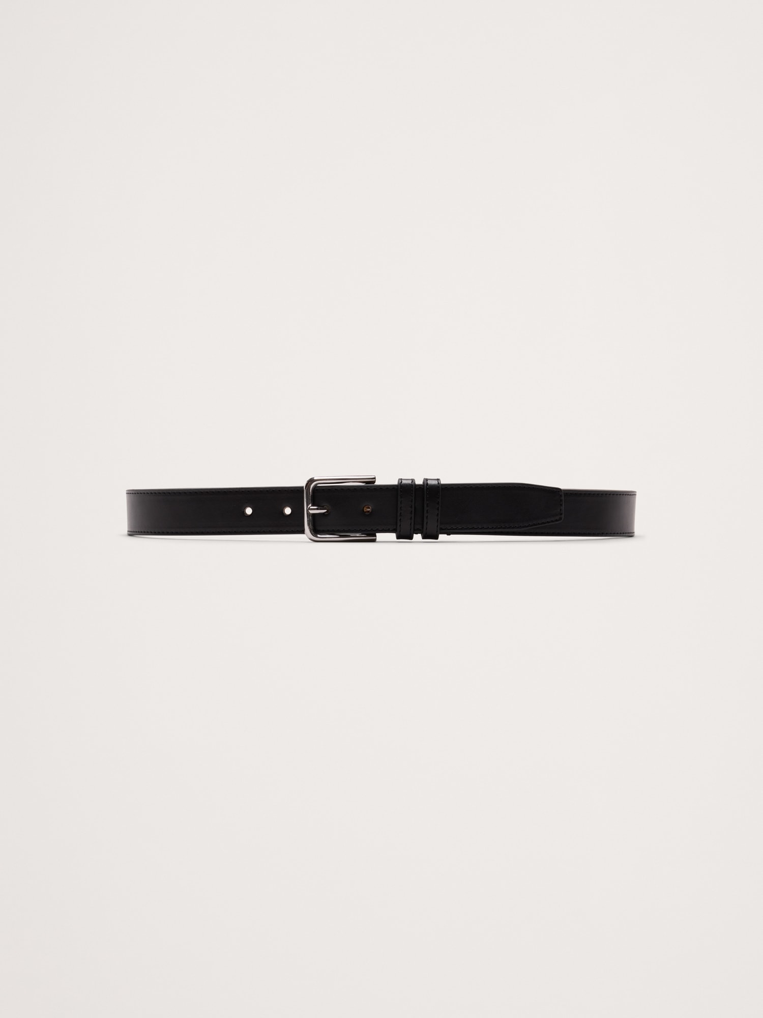 Topstitched Leather Belt